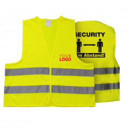Warnweste Security 2 Meter Abstand - eigenes Logo vorne | EN ISO 20471